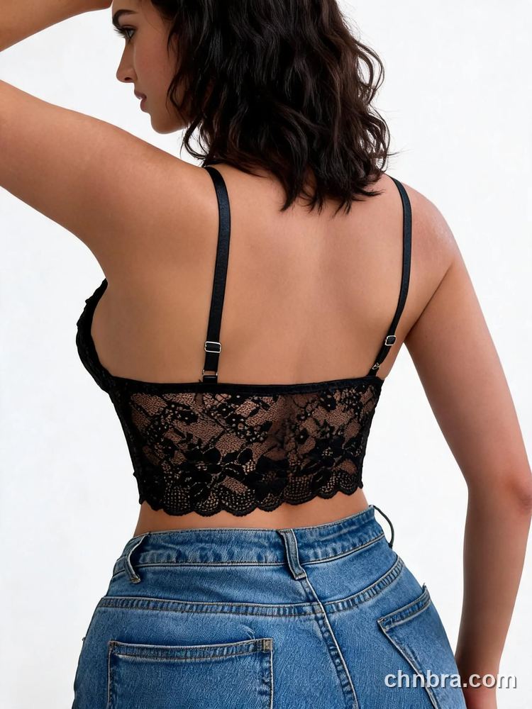 Custom Lace Longline Bralette, V-Neck Wire-Free – Wholesale Direct from Factory 2