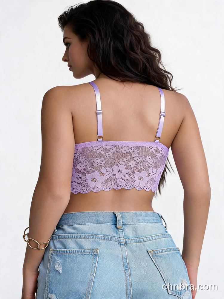 Custom Lace Longline Bralette, V-Neck Wire-Free – Wholesale Direct from Factory 22