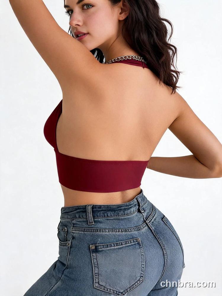Wholesale Halter Plunge Longline Bra, Front Hook Closure – OEM / ODM Lingerie Manufacturer 12