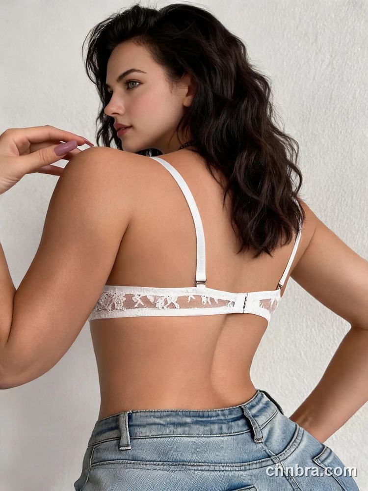 Plunge Push-Up Bra with Clear Straps & Lace Back, U-Shaped Deep V Underwire Bra – OEM / ODM Bra Manufacturer 7