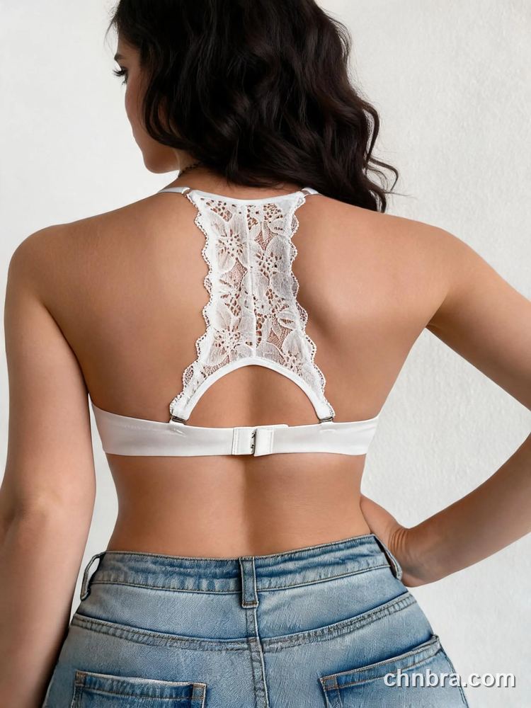 Women's Honeycomb Textured Plunge Push-Up Bra with Lace Racerback, Deep V Underwire Bra – Factory Wholesale, China 6
