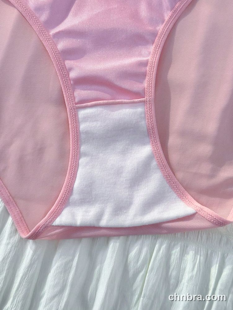 Wholesale Plus Size Solid Pink Ruched Mesh & Lace Bra & Panty Set – Direct Factory 9