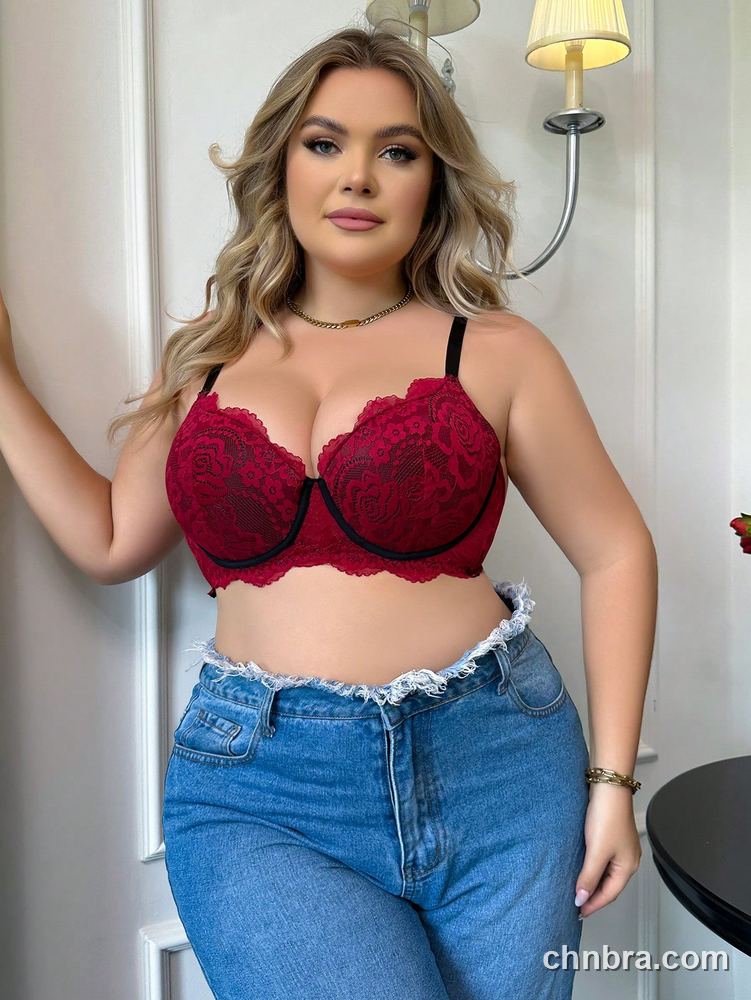 Plus Size Red Rose Lace Underwire Bra – OEM / ODM Lingerie Manufacturer 5