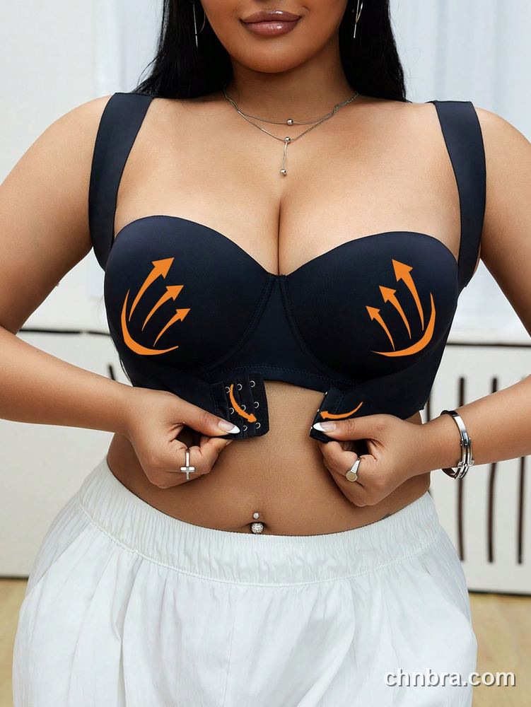 Plus Size Black Strapless Multiway Push-Up Bra – Wholesale Lingerie Manufacturing Factory 5