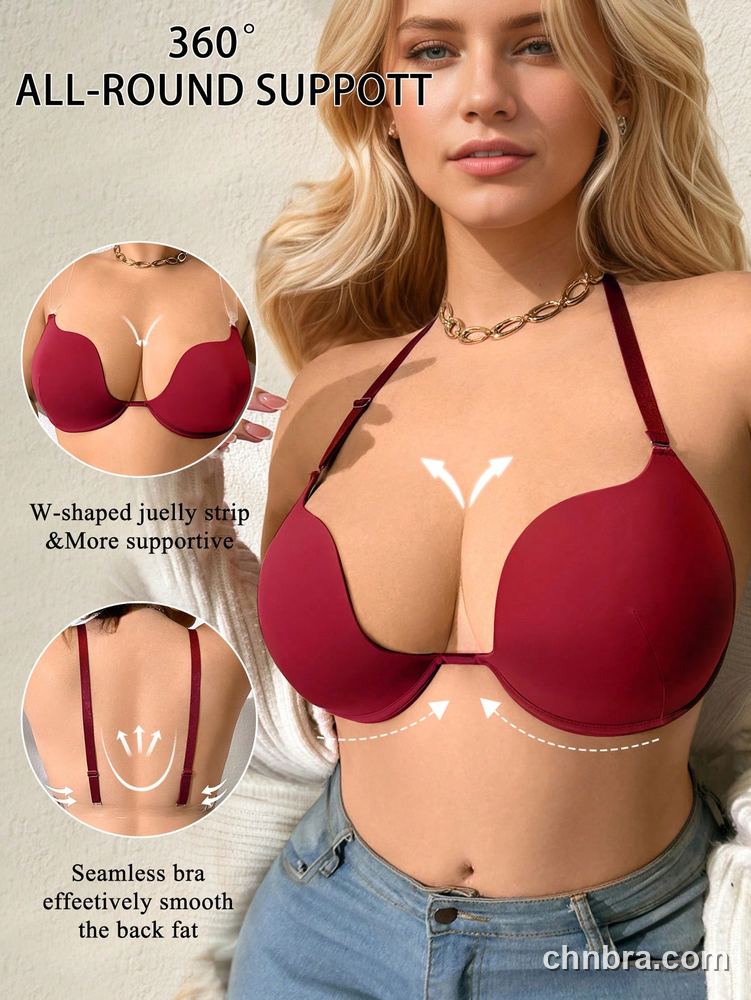 Plus Size Nude Deep U-Plunge Multiway Push-Up Bra – OEM / ODM Lingerie Manufacturer 15