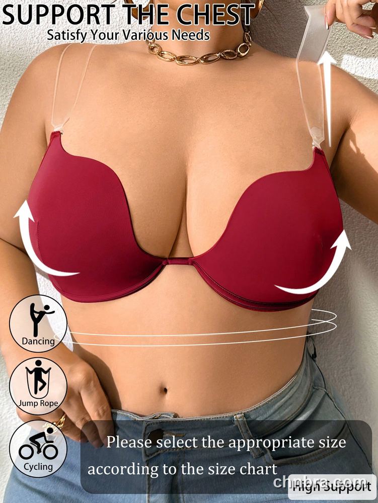 Plus Size Nude Deep U-Plunge Multiway Push-Up Bra – OEM / ODM Lingerie Manufacturer 17