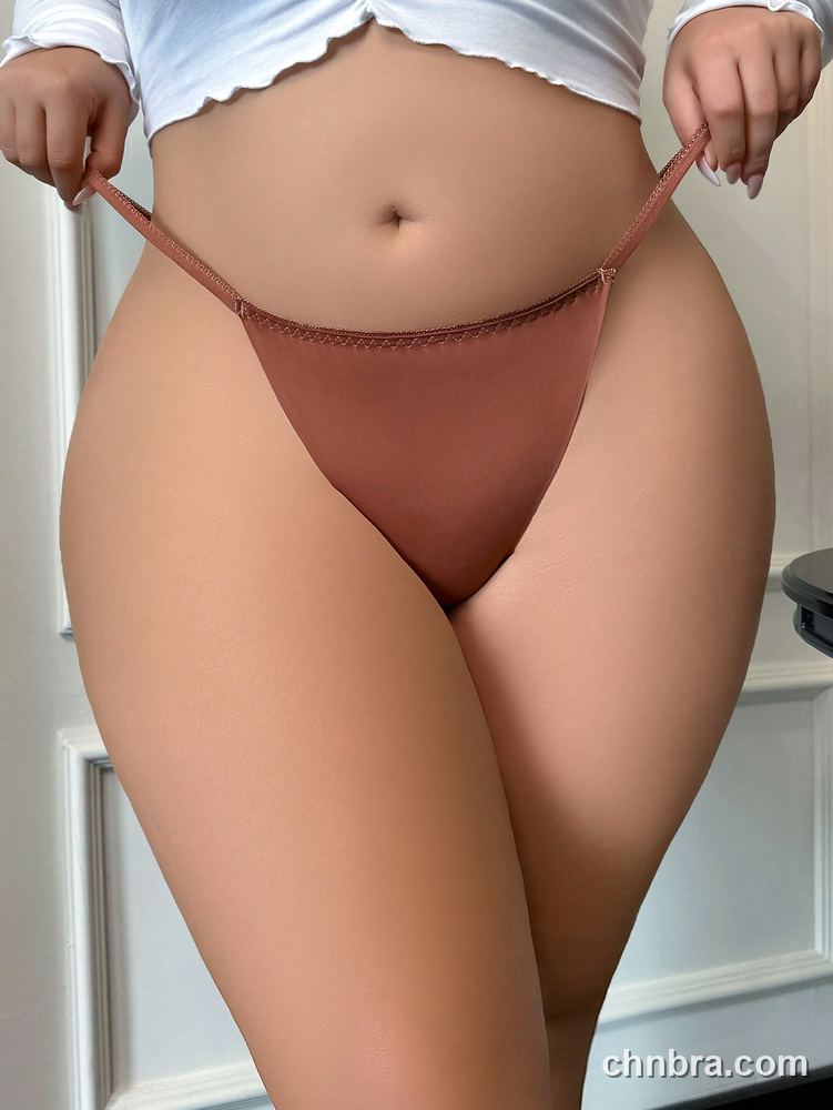 Plus Size Solid Rust Satin G-String Thong – Bulk Wholesale, Lingerie Supplier 3