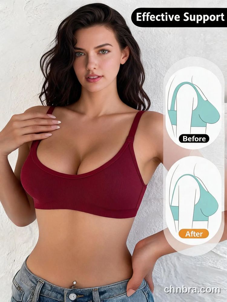 Seamless V-Neck Wireless Bralette, Elastic Hem for Sports & Daily Wear – OEM / ODM Seamless Bra Manufacturer 14