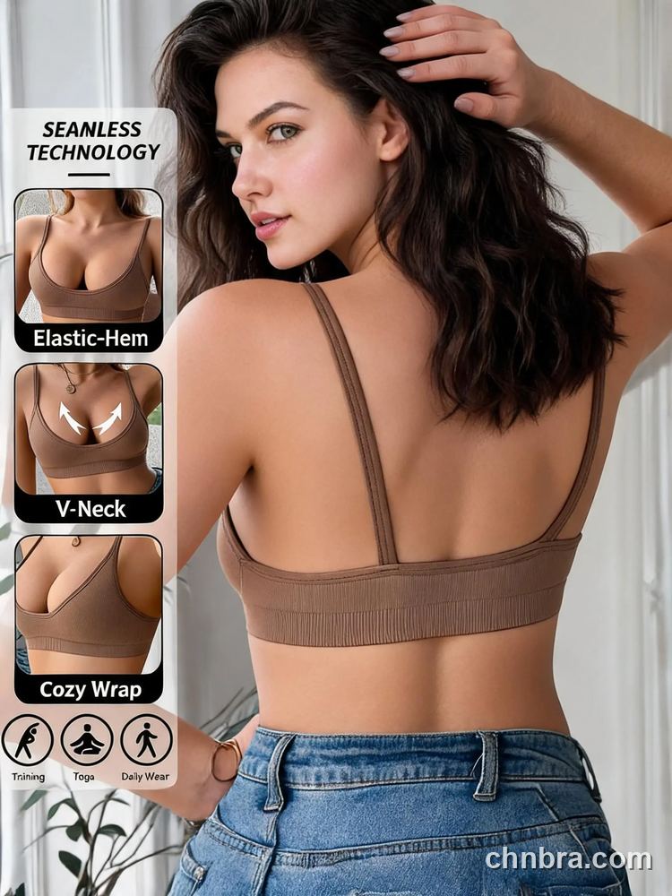 Seamless V-Neck Wireless Bralette, Elastic Hem for Sports & Daily Wear – OEM / ODM Seamless Bra Manufacturer 20