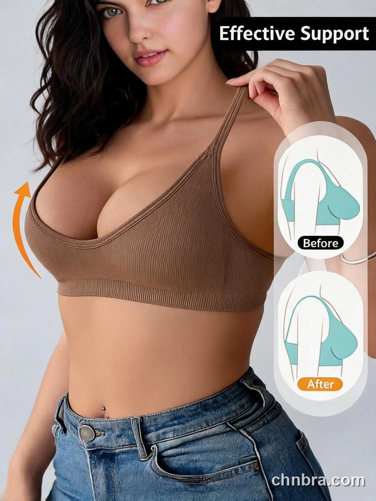 Seamless V-Neck Wireless Bralette, Elastic Hem for Sports & Daily Wear – OEM / ODM Seamless Bra Manufacturer 23