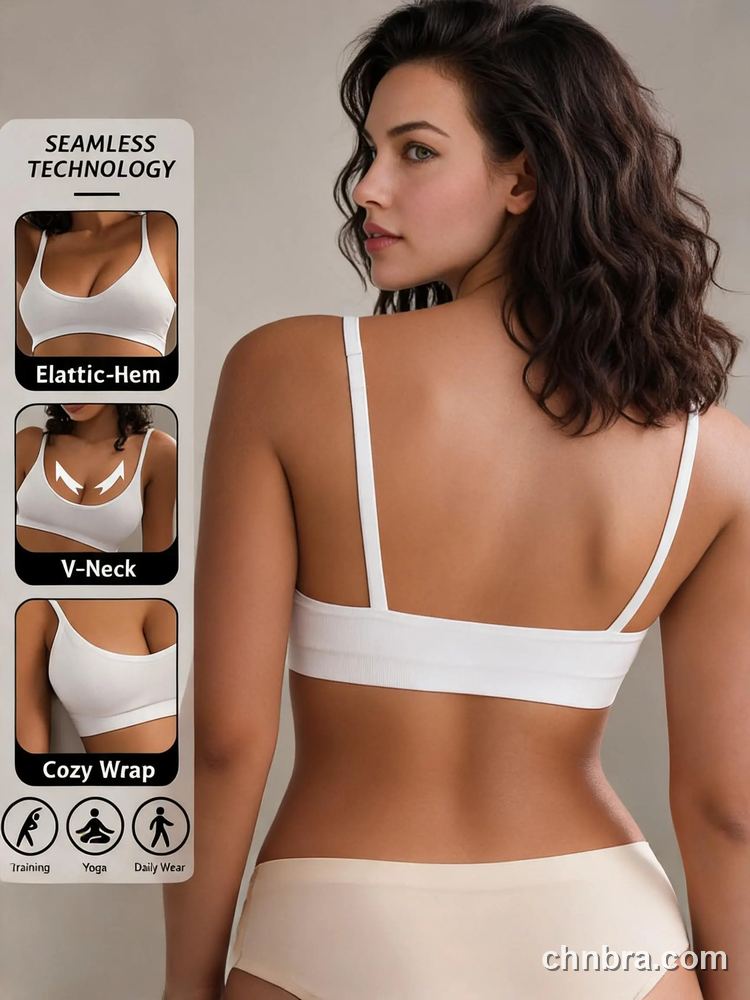 Seamless V-Neck Wireless Bralette, Elastic Hem for Sports & Daily Wear – OEM / ODM Seamless Bra Manufacturer 55