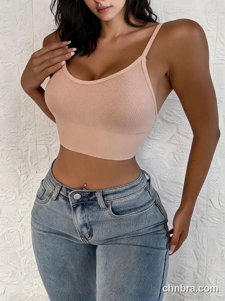 Textured Seamless Cami Bralette, Spaghetti Straps, Soft Stretch Comfort – Bulk Wholesale, Lingerie Supplier 8