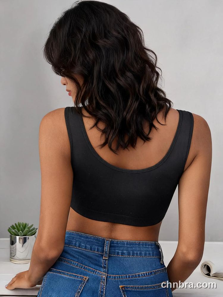 Seamless Scoop Neck Tank Bralette, Ribbed Band, Breathable Everyday Bra – Wholesale Bra Manufacturing Factory 2