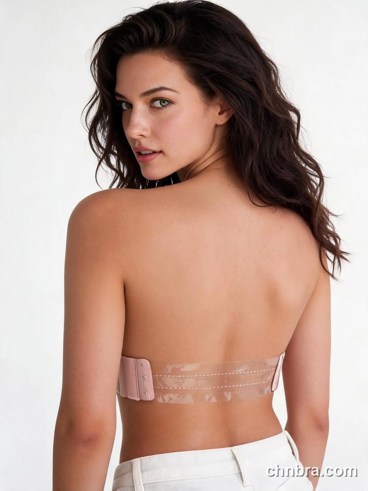 Strapless Bra with Clear Invisible Back Band, Picot Trim, for Wedding & Evening Dress – OEM / ODM Lingerie Manufacturer 11
