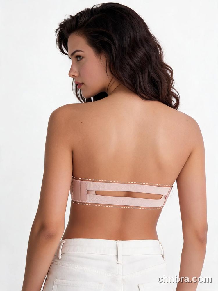 Strapless Bra with Clear Invisible Back Band, Picot Trim, for Wedding & Evening Dress – OEM / ODM Lingerie Manufacturer 14
