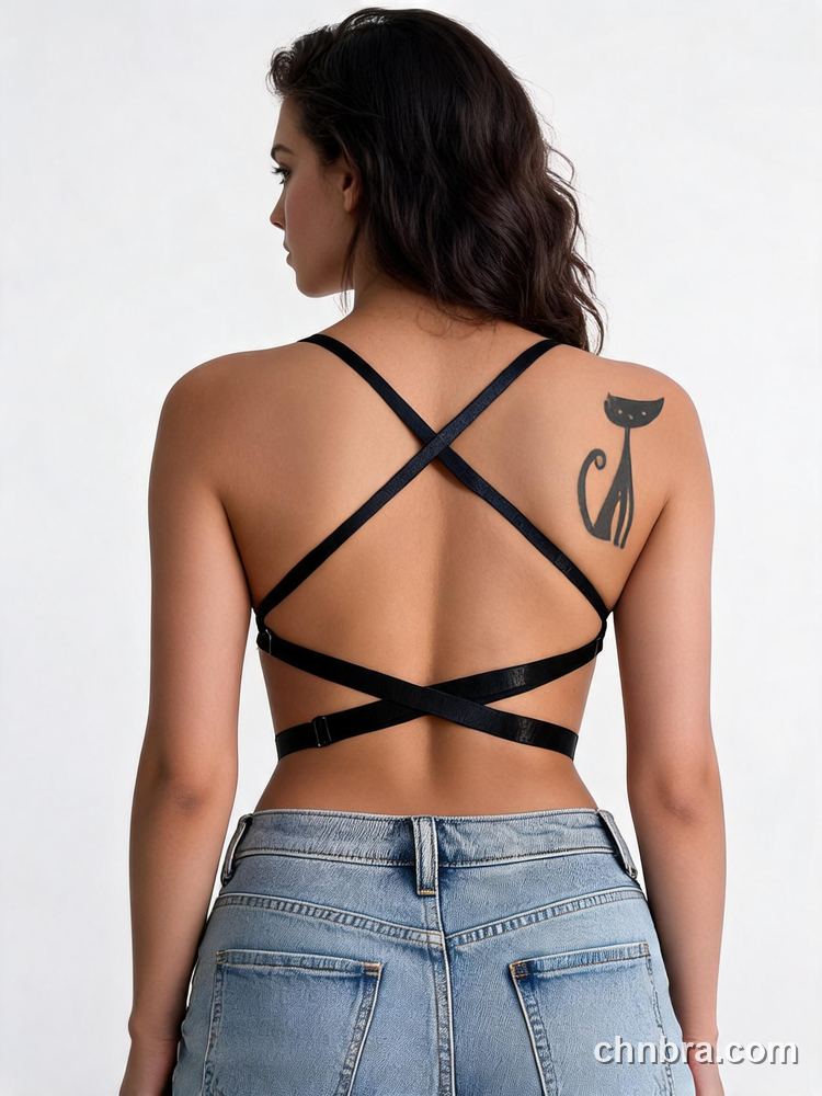 Black Push Up Multiway Bra, Convertible Halter Straps – Bulk Wholesale, Lingerie Supplier 3
