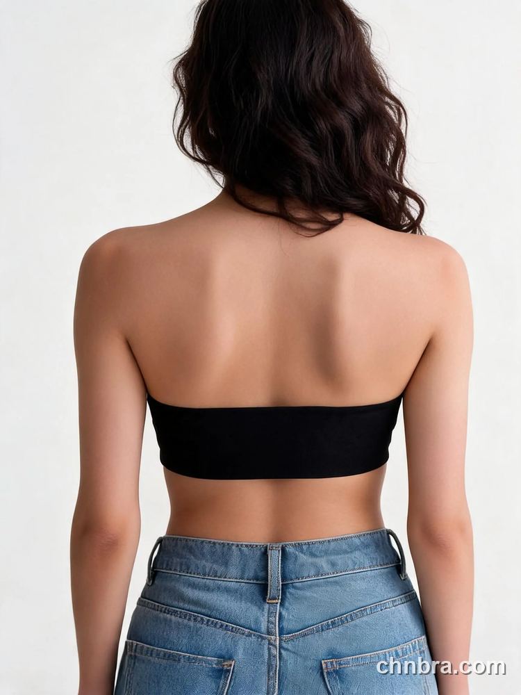 Custom Black Strapless Bandeau Bra, Front Hook Closure, for Bridal Gown & Sleeveless Tops – Wholesale Direct from Factory 2