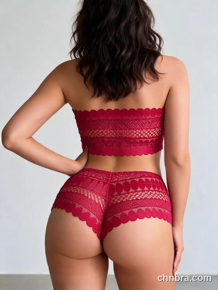 Custom Geometric Lace Bandeau Tube Bra, Scalloped Edges, for Bridal Gown & Sleeveless Tops – Wholesale Direct from Factory 12
