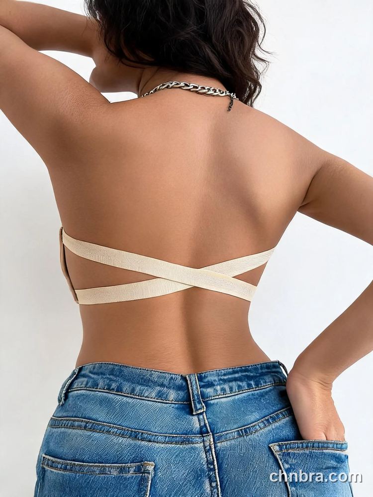 Pink Strapless Bandeau Bra, Front Hook, Lace Band – Bulk Wholesale, Lingerie Supplier 2