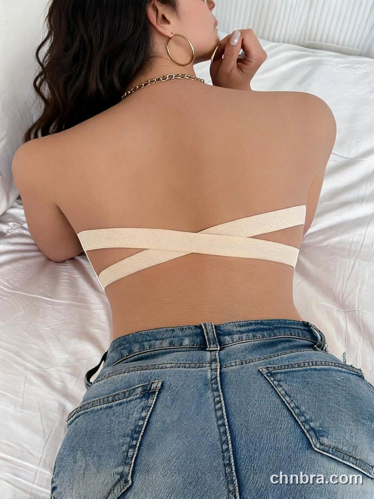 Wholesale Women's Ivory Smocked Textured Bandeau Bra, Strappy Side Cutout – Direct Factory 10