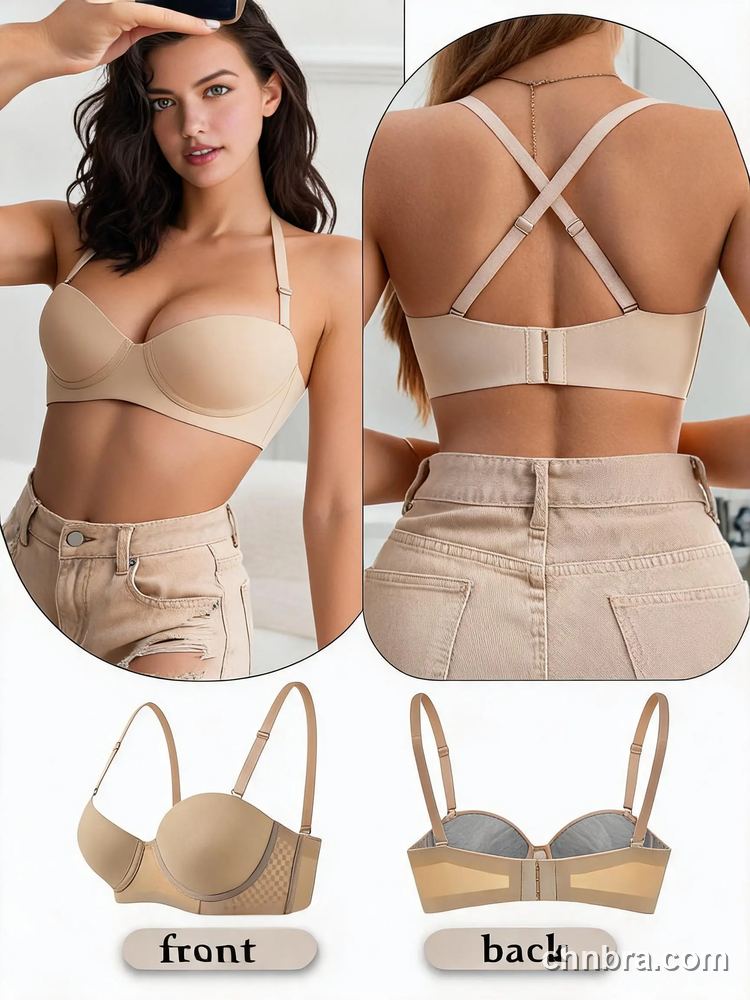 Nude Multiway Balconette Bra, Halter, Criss-Cross & Strapless Wear, for Wedding & Evening Dress – OEM / ODM Lingerie Manufacturer 3