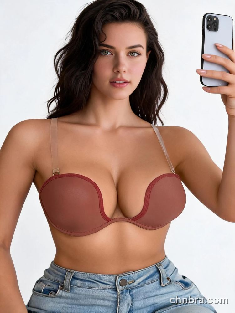 Custom Deep U-Plunge Push Up Multiway Bra, Mesh Side Wings, for Bridal Gown & Sleeveless Tops – Wholesale Direct from Factory 25