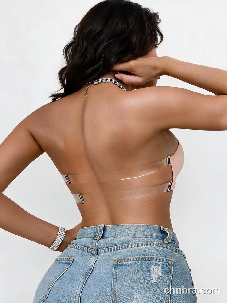 Nude Strapless Bandeau Bra, Side Buckle Closure – Bulk Wholesale, Lingerie Supplier 2