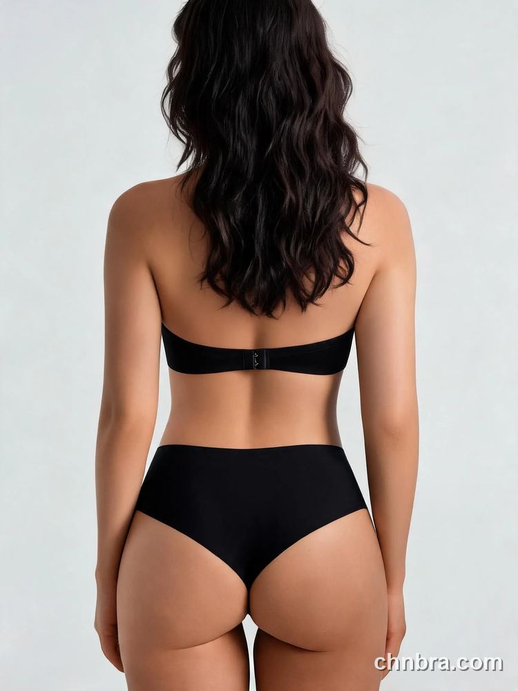 Black Satin U-Plunge Push Up Bra, Halter or Strapless – Wholesale Bra Manufacturing Factory 2