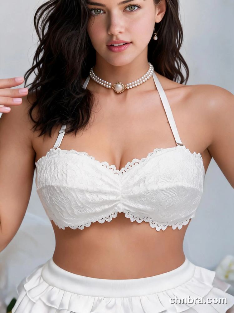 Wholesale Women's White Lace Bandeau Bra with Halter Strap – Direct Factory 5