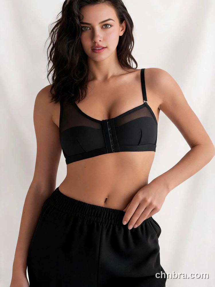 Front Hook Bra with Sheer Mesh Neckline, Convertible Straps, for Wedding & Evening Dress – OEM / ODM Lingerie Manufacturer 6