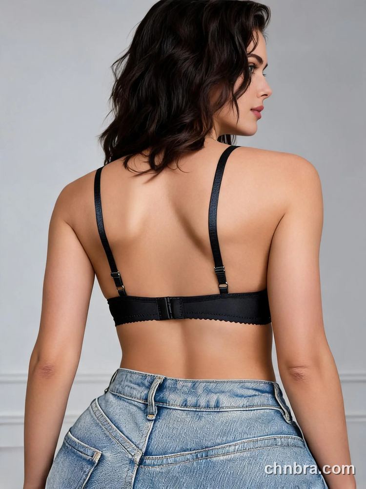 Wholesale Women's Black Smooth Push-Up T-Shirt Bra with Satin Trim, Basic Underwire Bra – Direct from Factory 2