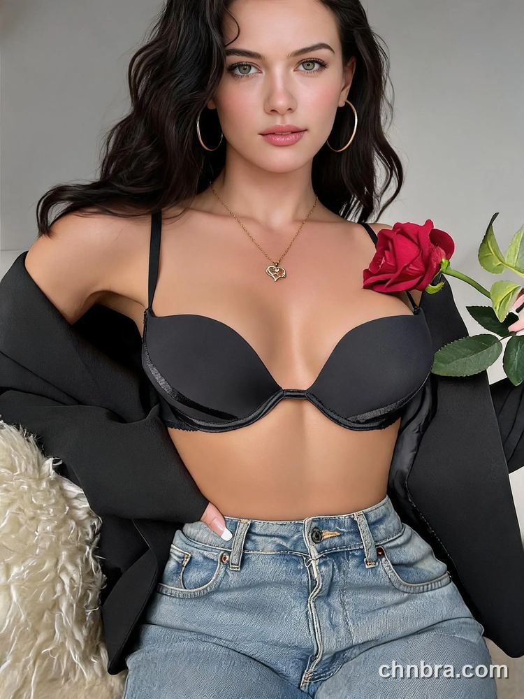Wholesale Women's Black Smooth Push-Up T-Shirt Bra with Satin Trim, Basic Underwire Bra – Direct from Factory 5