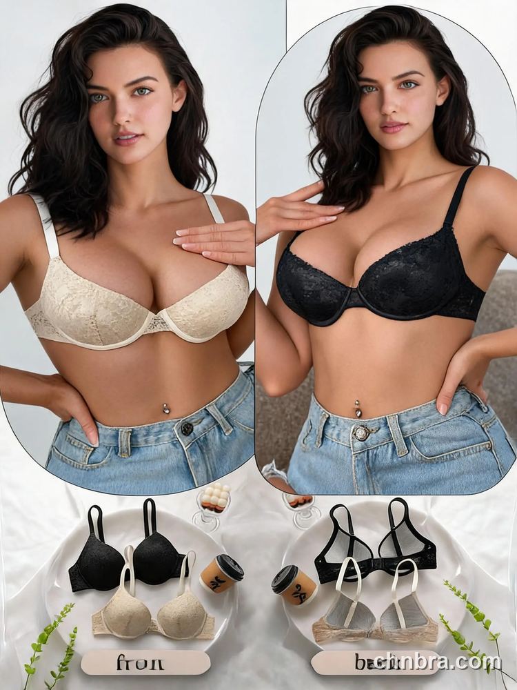 Floral Lace Push-Up T-Shirt Bra, Underwire Contour Bra – Bulk Wholesale, Private Label Bra Supplier 6