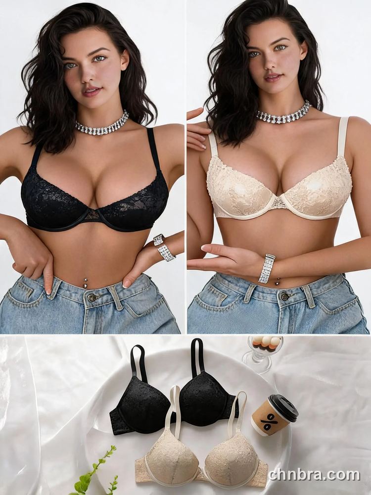 Floral Lace Push-Up T-Shirt Bra, Underwire Contour Bra – Bulk Wholesale, Private Label Bra Supplier 7