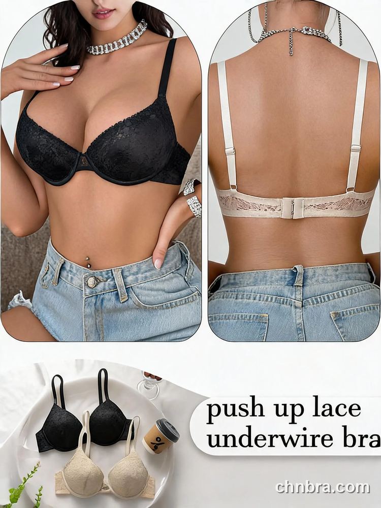 Floral Lace Push-Up T-Shirt Bra, Underwire Contour Bra – Bulk Wholesale, Private Label Bra Supplier 8