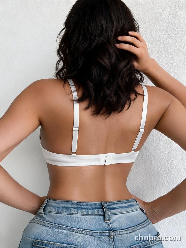 White Smooth T-Shirt Bra with Ruched Straps, Underwire Contour Bra – Bulk Wholesale, Private Label Bra Supplier 2