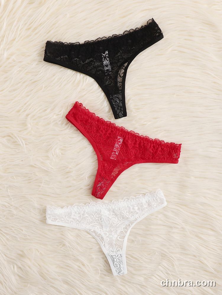 Women's Black Eyelash Lace Thong – Wholesale Panties Manufacturing Factory 5