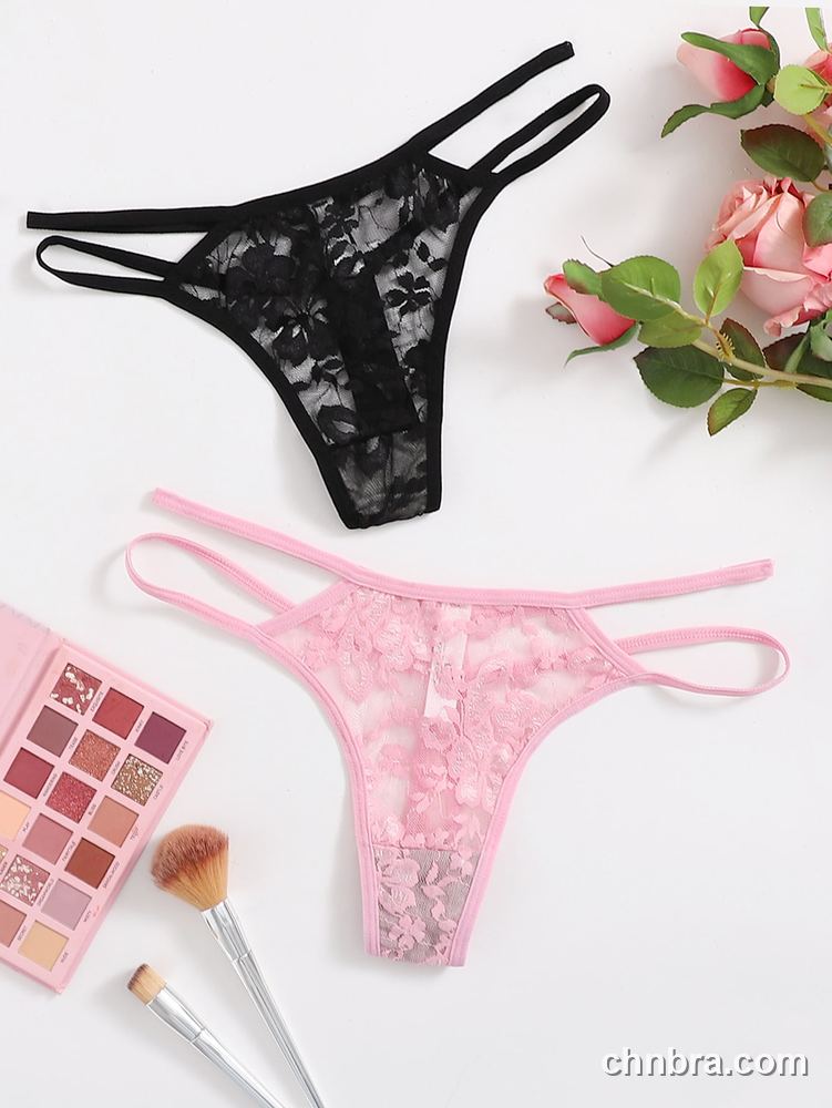 Women's Black Floral Lace G-String – Wholesale Panties Manufacturing Factory