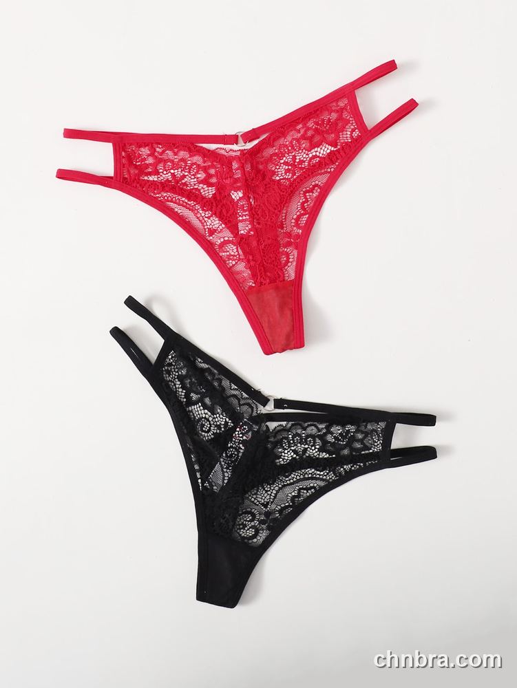 Women's Red Floral Lace Cheeky Thong Panties – OEM / ODM Underwear Manufacturer 3