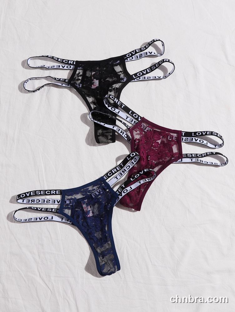 Custom Logo-Band Lace Thong Panties – Wholesale Direct from Factory 3