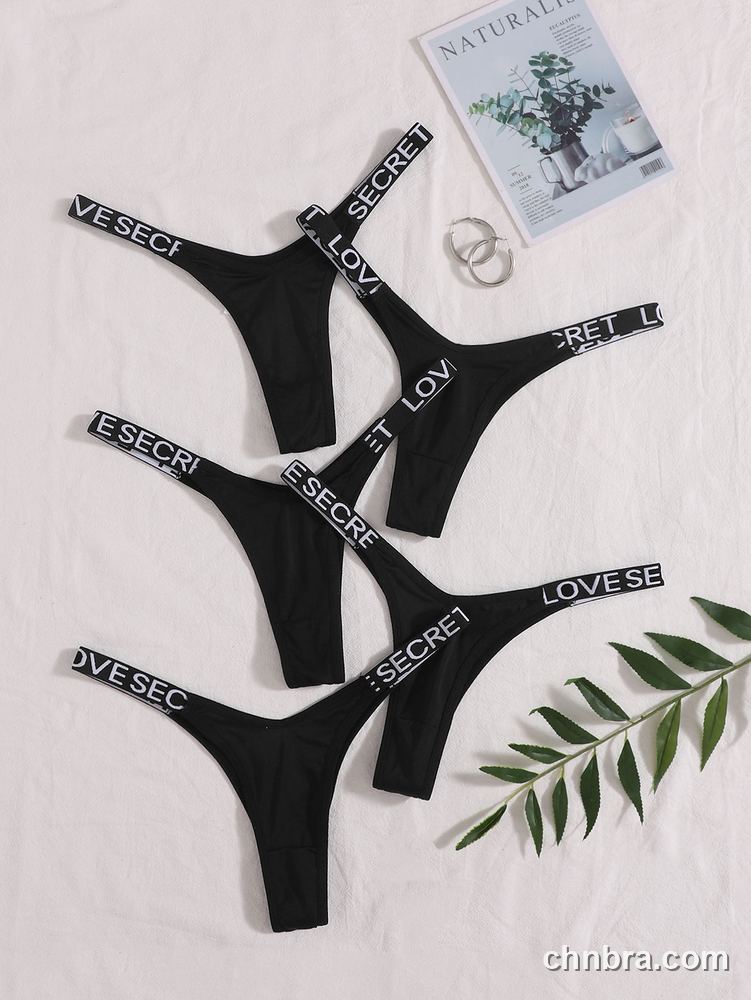 Black Seamless Thong 5-Pack Panties – Factory Wholesale, Nylon Blend