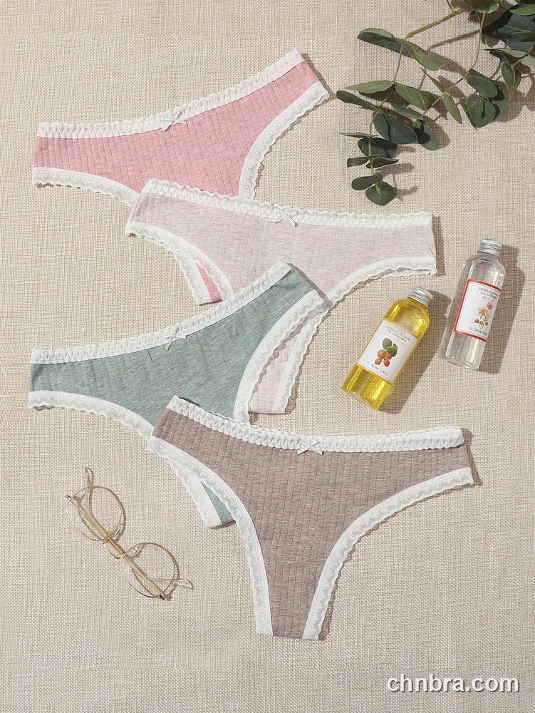 Wholesale Women's Ribbed Cotton Thong 4-Pack – Direct Factory