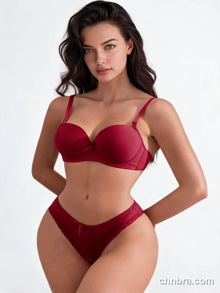 Red Strapless-Look Demi Push-Up Bra & Panty Set – Wholesale Lingerie Manufacturing Factory